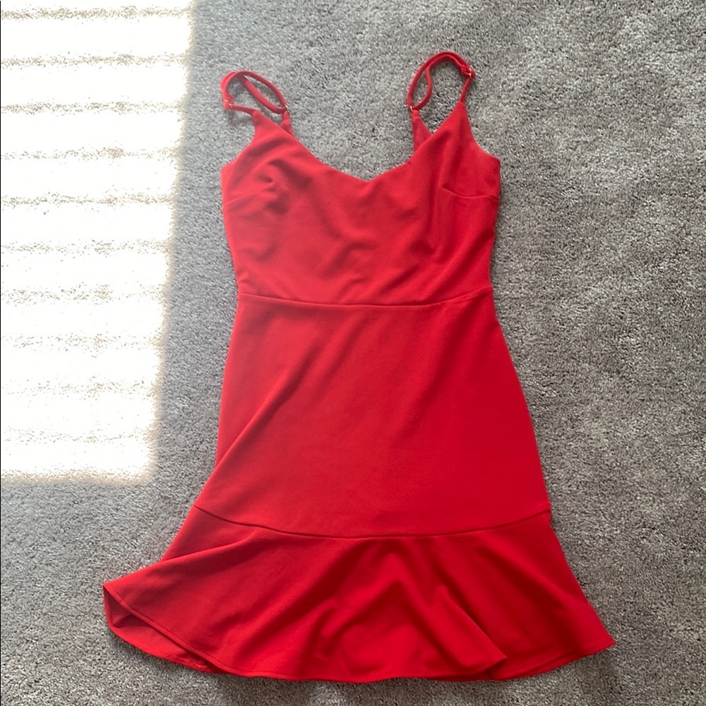 Lulu's Red Backless Spaghetti Strap Sundress